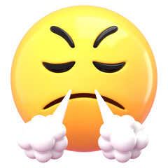 Frustrated face 3D png emoticon sticker, transparent background