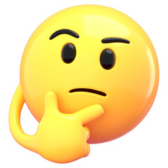 Thinking emoji  png sticker, 3D rendering transparent background