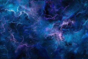 Vivid and richly textured abstract background featuring a cosmic blend of blue and purple shades, resembling a nebula or galaxy - generative ai - obrazy, fototapety, plakaty