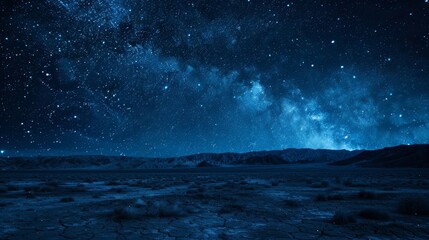 A starry night sky over a vast desert landscape allowing for a deep and restful slumber in the...