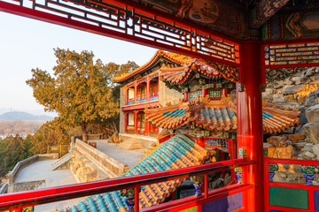 Fototapeta premium Architectural Beauty of Ancient Building in Summer Palace, Beijing