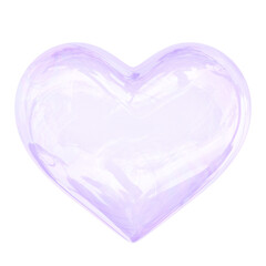 PNG purple heart, 3d elements, transparent background