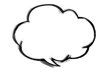 Speech bubble png sticker, cute shape doodle, transparent background