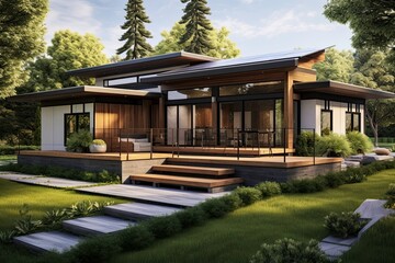 Modern Luxury Home with Spacious Wooden Deck