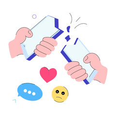 A doodle mini illustration of communication error 