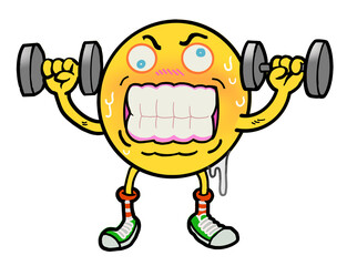 Weight trainer cartoon png sticker, transparent background
