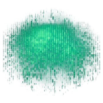 Green computer code png, abstract technology element, transparent background