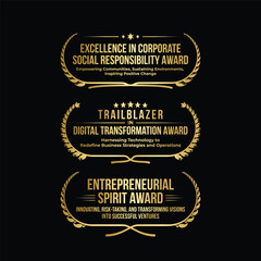 Laurel Wreath with a business theme, widened design for wider text template