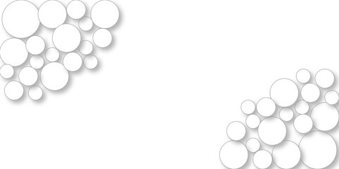 Modern abstract white bubble background with circles. Banner pattern with copy space Abstract blank geometric circle abstract white background with circles cut out drop shadow background.
