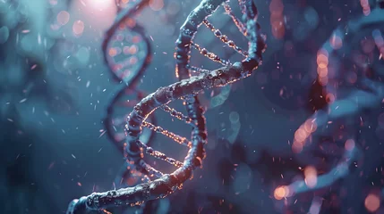 Fotobehang DNA, a complex spiral shape, plays an important role in the development of genetic biotechnologies that transform medicine and science, opening up new ways to treat diseases and understand evolution. © Iaroslav