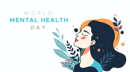 world mental health day. care about mental health. design concept for background commemorating mental health awareness day. Increase awareness of mental health. Control and protection.