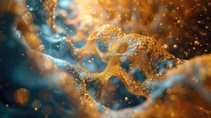 Captivating Simulation of Gold Nanoparticle Synthesis Revealing New Horizons for Biomedical Breakthroughs in Cancer Treatment - obrazy, fototapety, plakaty