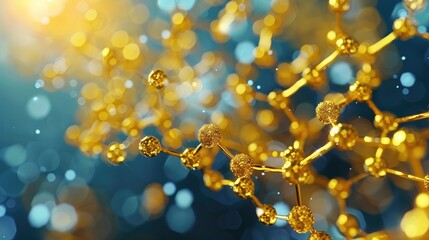 Glowing Molecular Simulation of Gold Nanoparticle Synthesis Showcasing Innovative Biomedical Applications