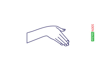 Hand different style vector line art. hands icon minimalist illustration design template. hands line art vector illustration. Best outline design. hand-drawn cartoon fridges Vector illustration.