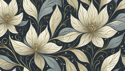 Seamless floral ornament on background.