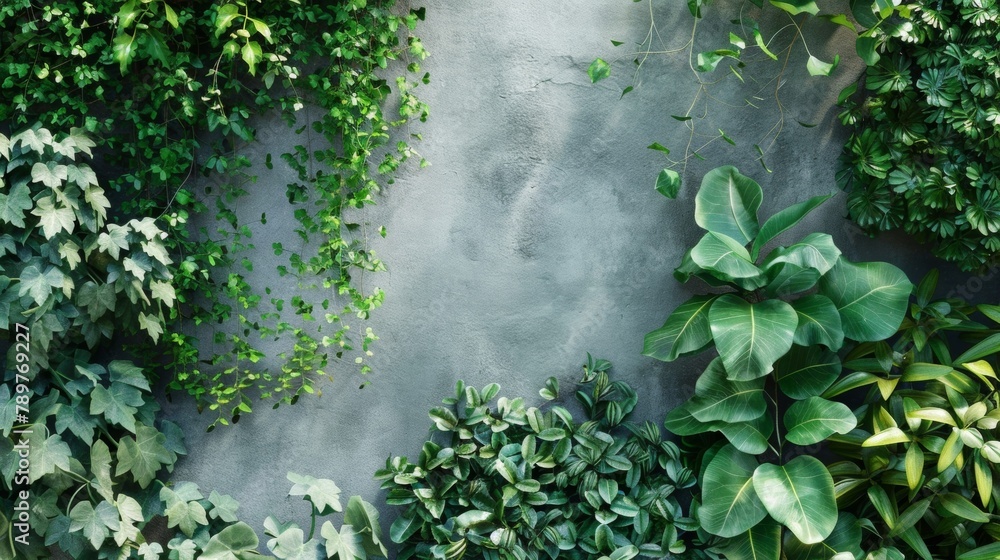 Poster the emerald green plants ranging in size and shape cascade down the walls creating a peaceful and se