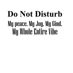 Do Not Disturb My peace. My Joy. My Gind