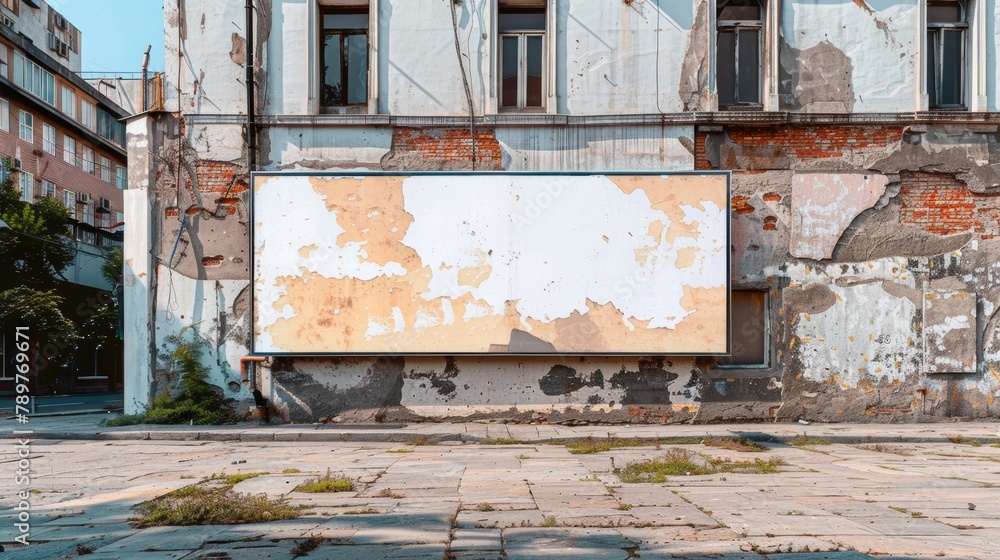 Poster blank mockup of a hoarding with a vintageinspired design adding a touch of nostalgia and charm to th