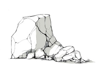A big rock drawing
