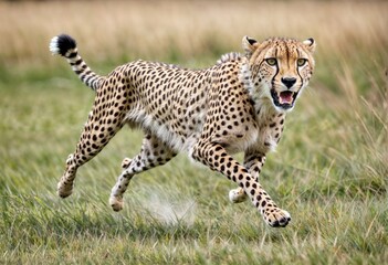 Frozen Moment African Cheetah in Full-Speed