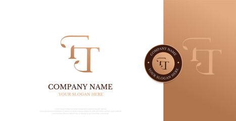 Initial FT Logo Design Vector 