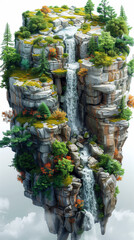 神秘的な岩と木のランドスケープ < Generative AI > - obrazy, fototapety, plakaty