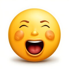 Fototapeta premium 3d smiley face emoji expression fun sad joy sign design head button comic character cheerful 