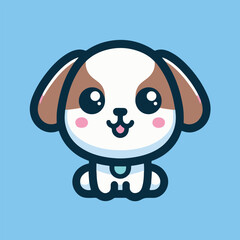 cute dog logo vector.