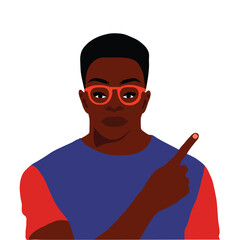 Stylish afro black man in elegant art style vector