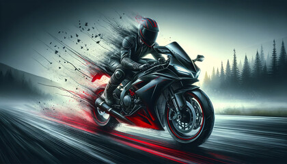 Obraz na płótnie Canvas motorcycle in motion