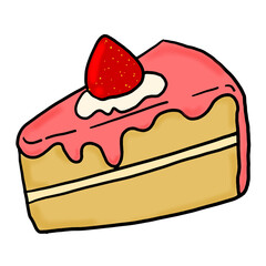 Delicious Strawberry and Cherry Cake Illustration