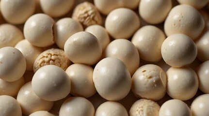 Pieces of white chocolates, with peanuts and 75% cocoa in close up.generative.ai