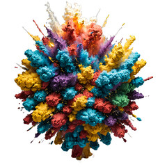 Vibrant Color Explosion with Transparent Background