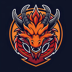 Fototapeta premium logo iconic dragon, circel logo dragon, chinese dragon tattoo, dragon tattoo design, dragon tattoo style, logo a dragon, dragon head illustration, dragon head vector, icon gaming, logo dragon gaming