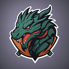 Obraz premium logo iconic dragon, circel logo dragon, chinese dragon tattoo, dragon tattoo design, dragon tattoo style, logo a dragon, dragon head illustration, dragon head vector, icon gaming, logo dragon gaming