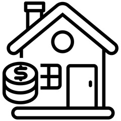 Mortgage icon with linear style 
