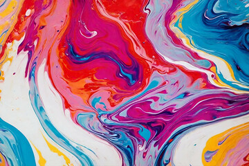 Fluid painting abstract texture Liquid marbling paint background colorful mix of acrylic vibrant colors