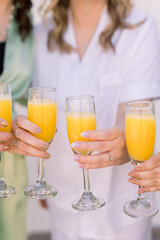glasses of mimosas