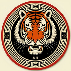 tiger head vector, tiger head vector illustration, tiger head, icon tiger, logo tiger, circle tiger, shio harimau, 