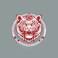 Tiger icon or tiger logo, tiger head mascot, illustration of an tiger, tiger head vector, lion head mascot, chinese tiger logo, Logo tiger, icon tiger, red tiger