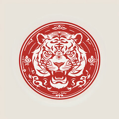 Tiger icon or tiger logo, tiger head mascot, illustration of an tiger, tiger head vector, lion head mascot, chinese tiger logo, Logo tiger, icon tiger, red tiger