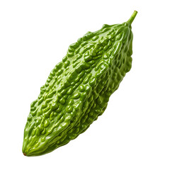Bitter gourd isolated on transparent background Generative Ai.