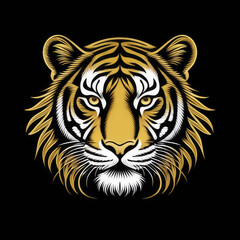 Tiger icon or tiger logo, tiger head mascot, illustration of an tiger, tiger head vector, lion head mascot, chinese tiger logo, Logo tiger, icon tiger, gold tiger