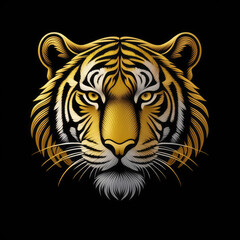 Tiger icon or tiger logo, tiger head mascot, illustration of an tiger, tiger head vector, lion head mascot, chinese tiger logo, Logo tiger, icon tiger, gold tiger