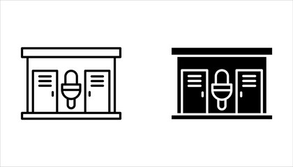 Bio-toilets linear icon set. Thin line customizable illustration on white background