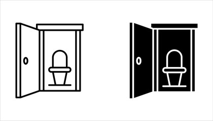 Bio-toilets linear icon set. Thin line customizable illustration on white background