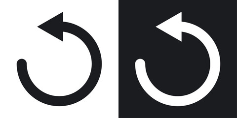 Back Arrow Icon Set. Return, reverse, and repeat action vector symbol.