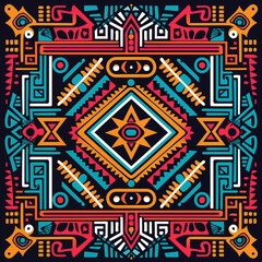 seamless pattern, abstract geometric background illustration, fabric textile folklore pattern and tribal motifs