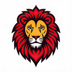 Obraz premium lion icon or lionlogo, liom head mascot, illustration of an lion, lionhead vector, lion head mascot, Logo lion, icon lion, red tiger