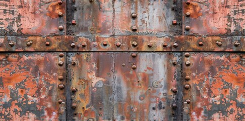 Rugged weathered steel surface. Industrial backdrop concept. AI Image